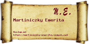 Martiniczky Emerita névjegykártya